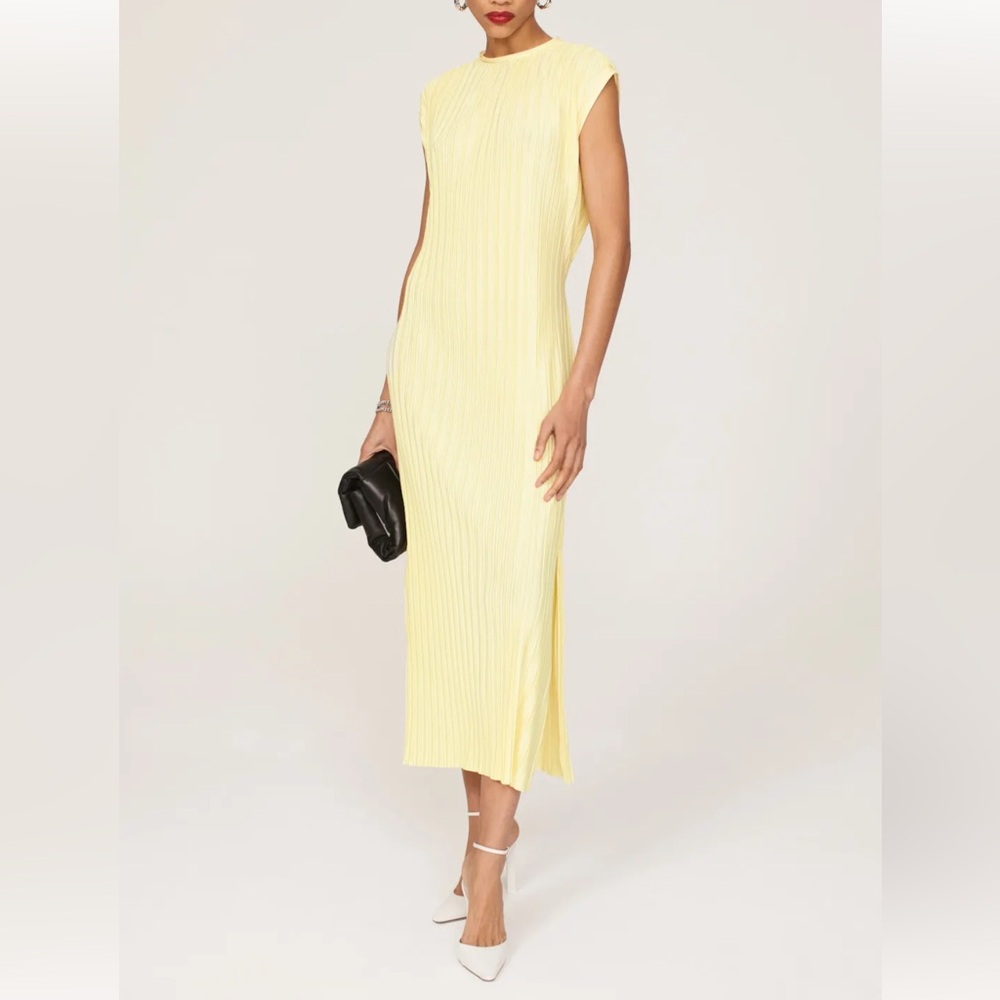 Atlein Plisse Midi Dress Size S